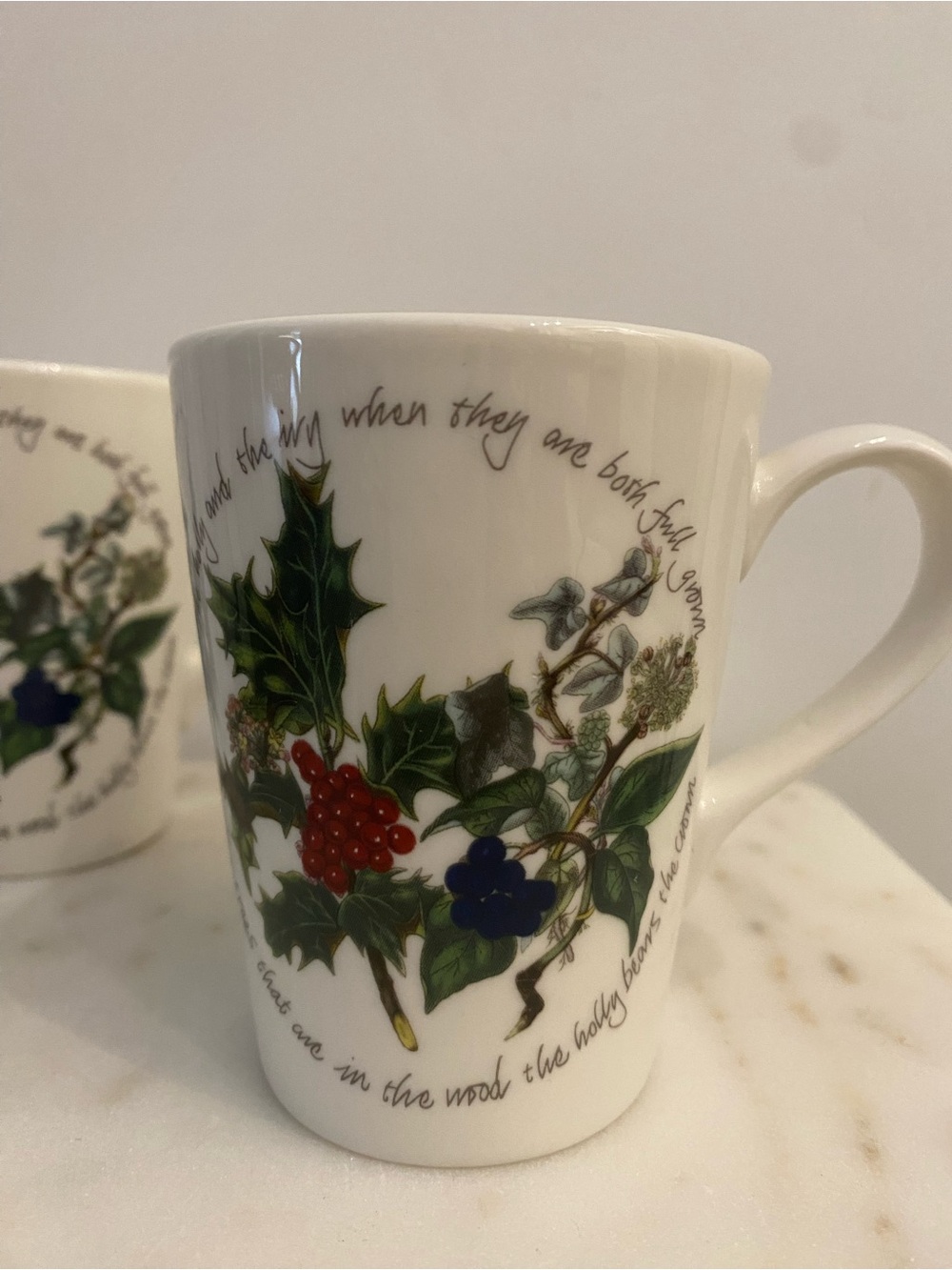 ✨ Vintage Portmeirion “The Holly & The Ivy” Mug Set — Set of 2 ✨